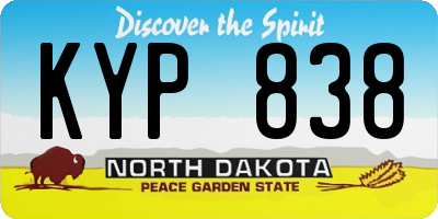 ND license plate KYP838