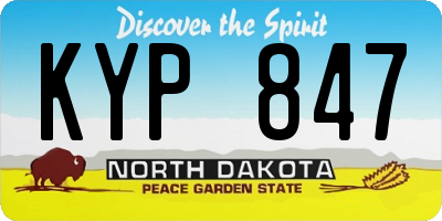 ND license plate KYP847