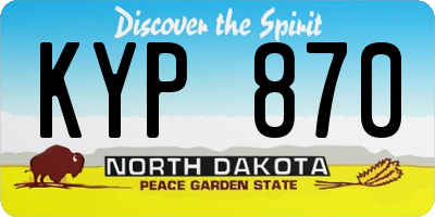 ND license plate KYP870