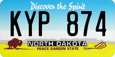 ND license plate KYP874