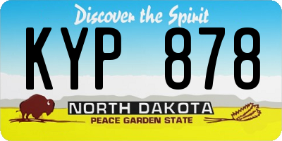 ND license plate KYP878