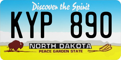 ND license plate KYP890
