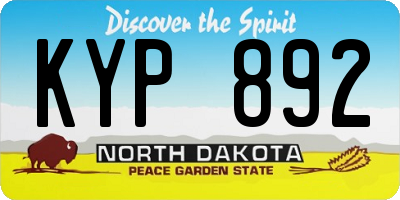 ND license plate KYP892