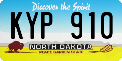 ND license plate KYP910