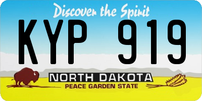 ND license plate KYP919
