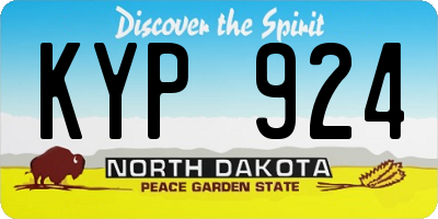 ND license plate KYP924