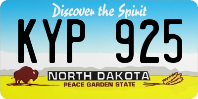 ND license plate KYP925