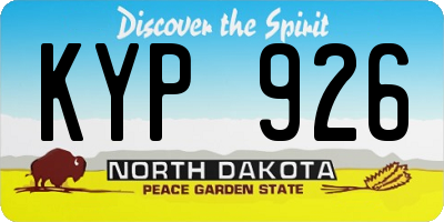 ND license plate KYP926