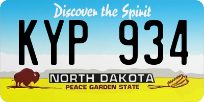 ND license plate KYP934