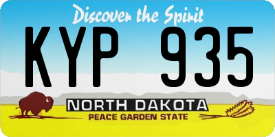 ND license plate KYP935
