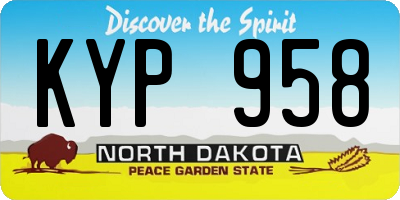 ND license plate KYP958