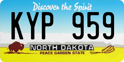 ND license plate KYP959