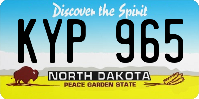 ND license plate KYP965