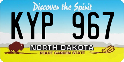 ND license plate KYP967