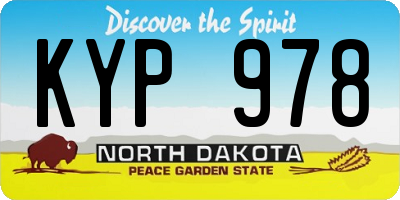 ND license plate KYP978