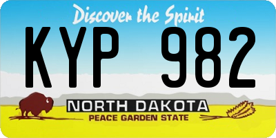 ND license plate KYP982