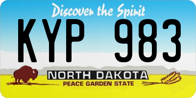 ND license plate KYP983