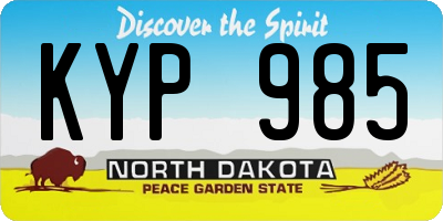 ND license plate KYP985