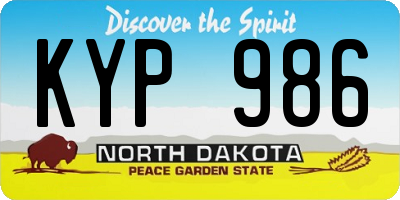 ND license plate KYP986