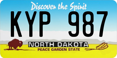 ND license plate KYP987