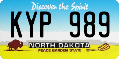 ND license plate KYP989