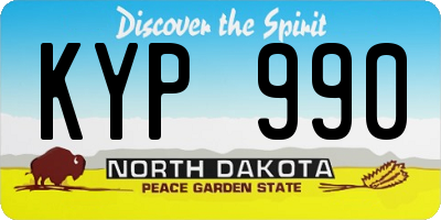 ND license plate KYP990