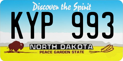 ND license plate KYP993