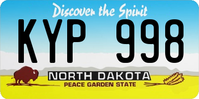ND license plate KYP998