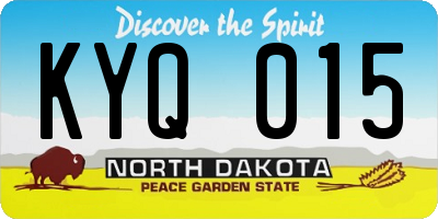 ND license plate KYQ015