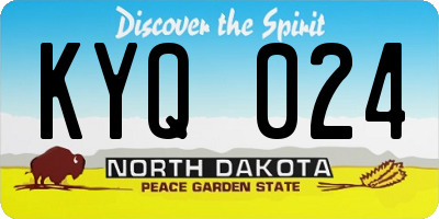 ND license plate KYQ024