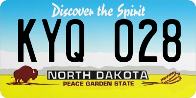 ND license plate KYQ028