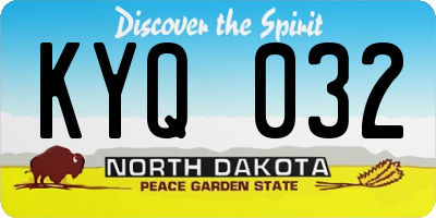 ND license plate KYQ032