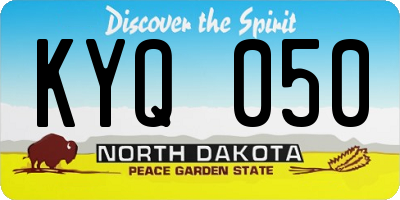 ND license plate KYQ050