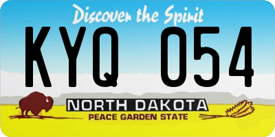 ND license plate KYQ054