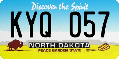 ND license plate KYQ057