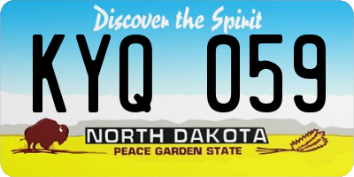 ND license plate KYQ059