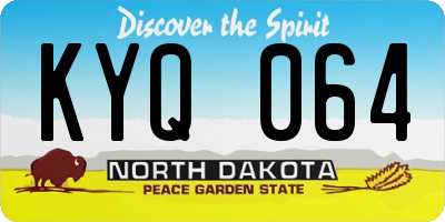 ND license plate KYQ064