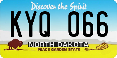 ND license plate KYQ066