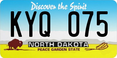 ND license plate KYQ075