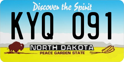 ND license plate KYQ091