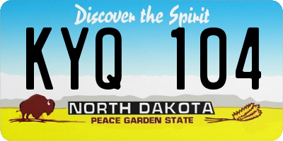 ND license plate KYQ104