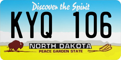 ND license plate KYQ106