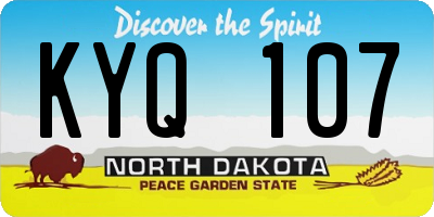 ND license plate KYQ107