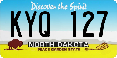 ND license plate KYQ127