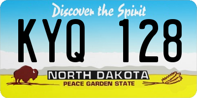 ND license plate KYQ128
