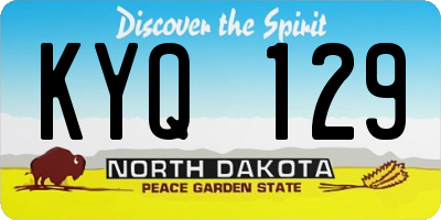 ND license plate KYQ129