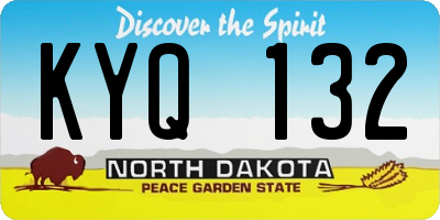 ND license plate KYQ132