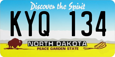 ND license plate KYQ134