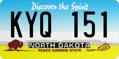 ND license plate KYQ151
