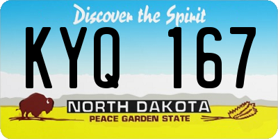 ND license plate KYQ167